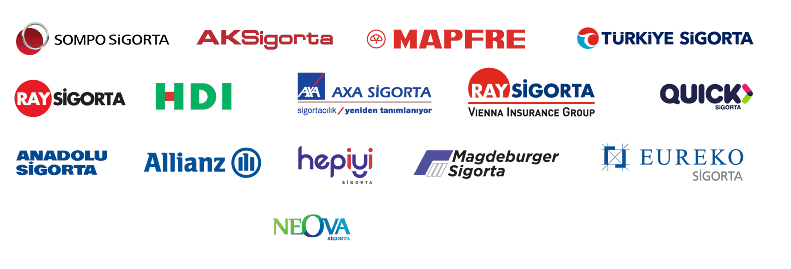 Kocaeli Kaya Sigorta'nın anlaşmalı olduğu sigorta şirketleri: Sompo, AK Sigorta, Mapfre, Türkiye Sigorta, Ray Sigorta, HDI, AXA, Quick Sigorta, Anadolu Sigorta, Allianz, Hepiyi Sigorta, Magdeburger Sigorta, Eureko Sigorta, Neova Sigorta, Aveon